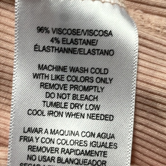 DKNY NWOT Open Front Ribbed Knit Long SLV Blush Pink 2 Pocket Cardigan Duster S - Picture 14 of 16